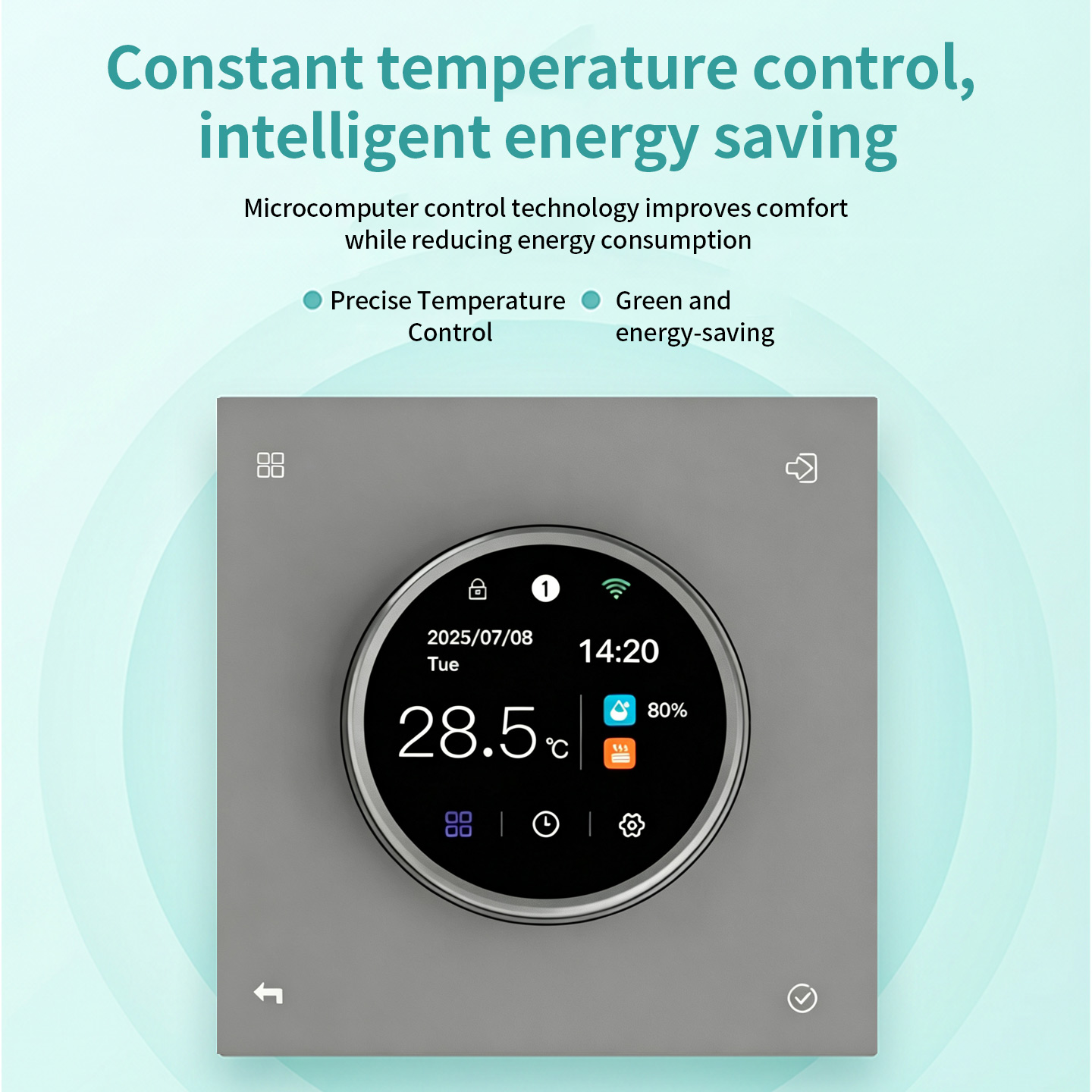 SDM8 Farbbildschirm-Knopf-Thermostat